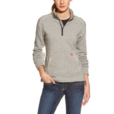 Ariat Work: FR Polartec Fleece 1/4 Zip Top Mujer - Gris (PVWRT2718)